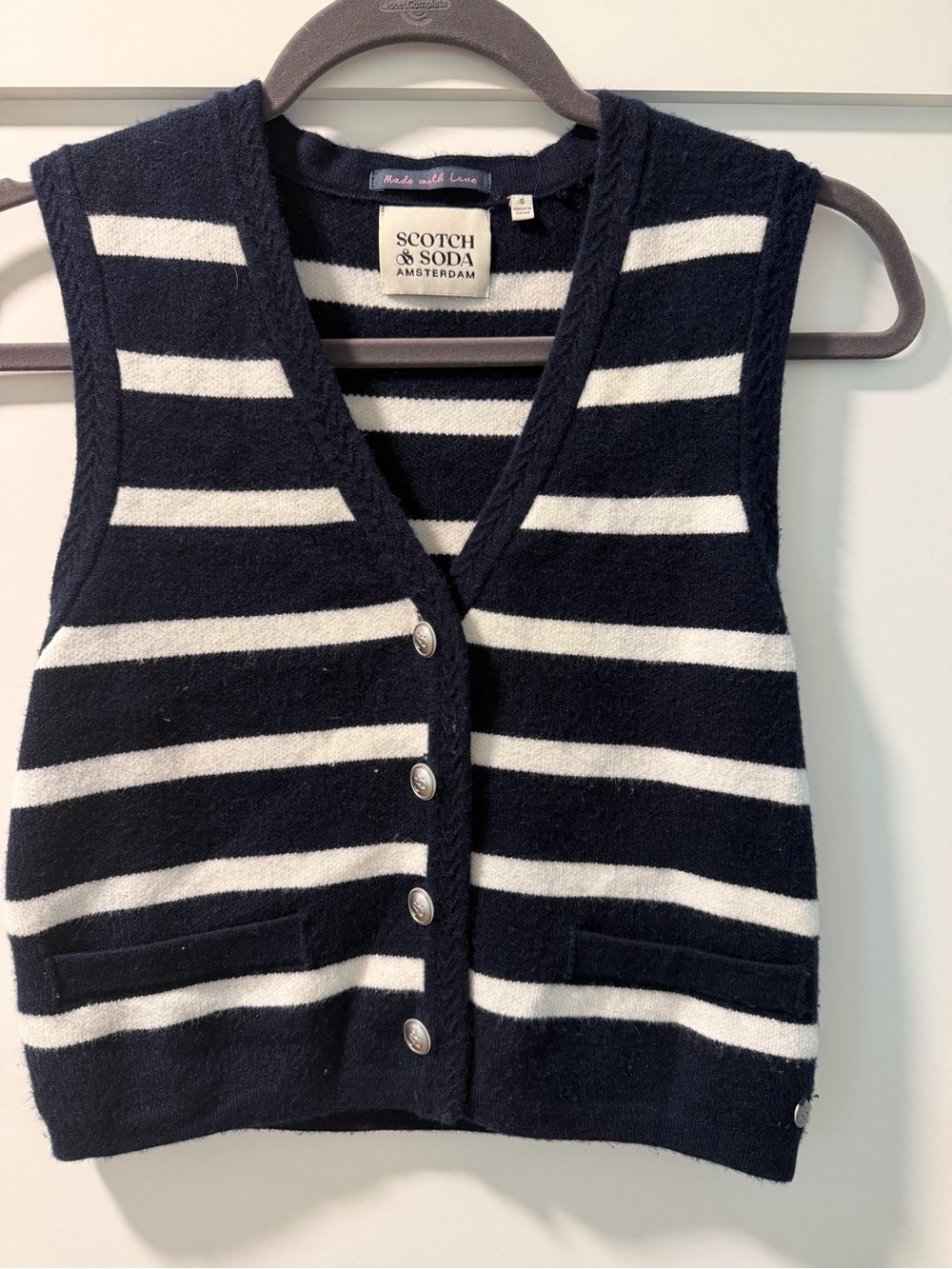 Scotch & Soda Navy Super Soft Knit Vest